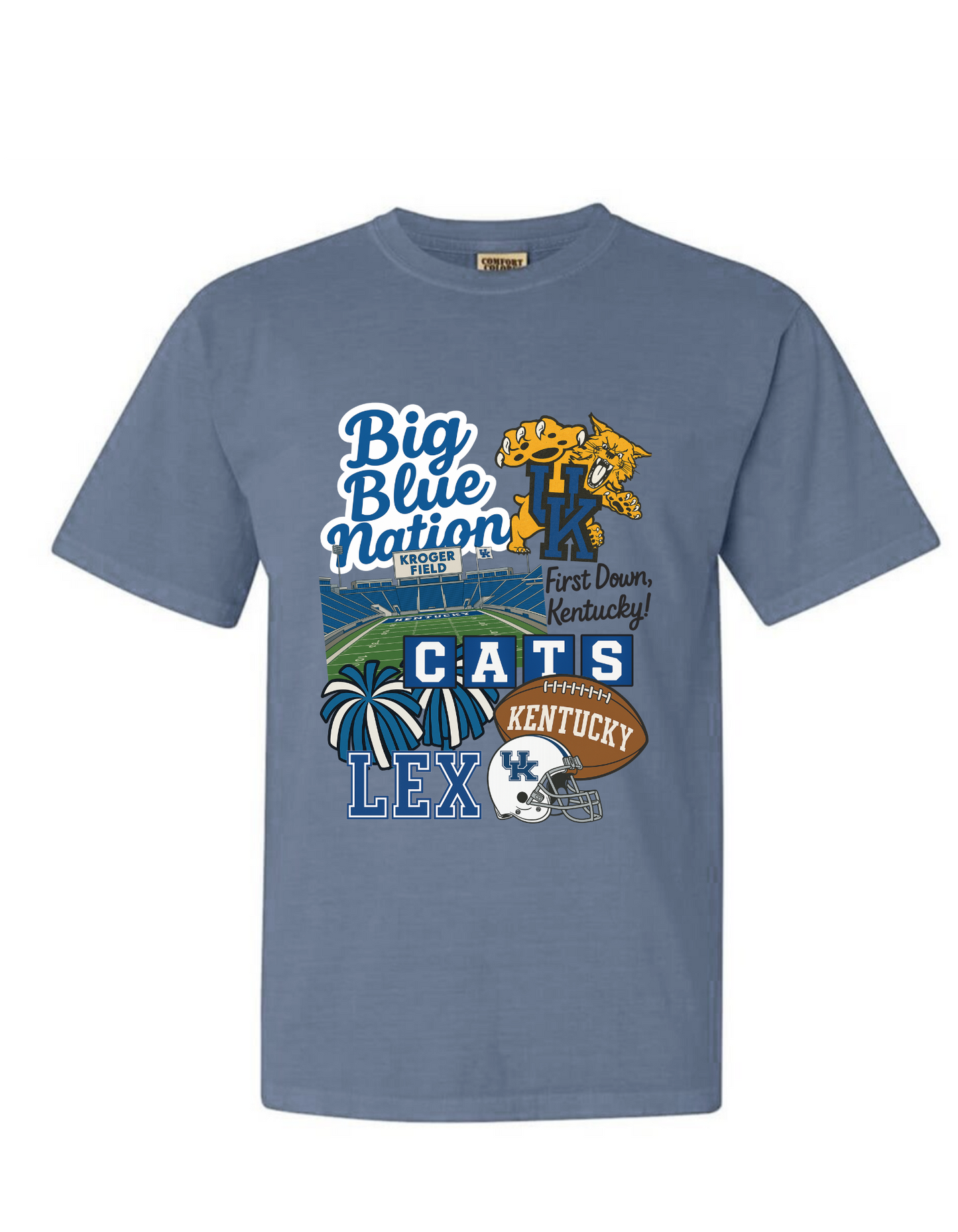 Adult Big Blue Nation Collage (COMFORT COLORS)