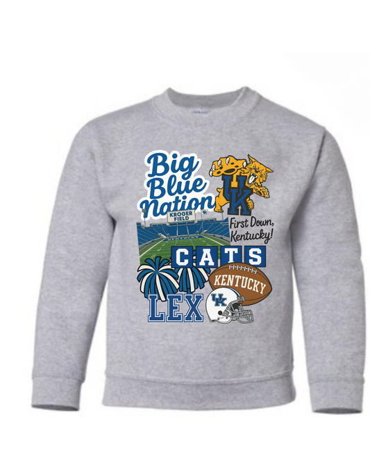 YOUTH Big Blue Nation Crewneck (Gildan)