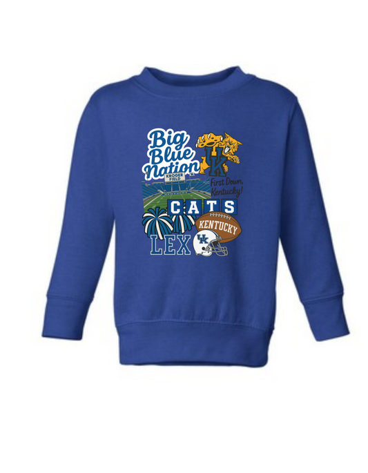 TODDLER Big Blue Nation Collage Crew (Rabbit Skins)
